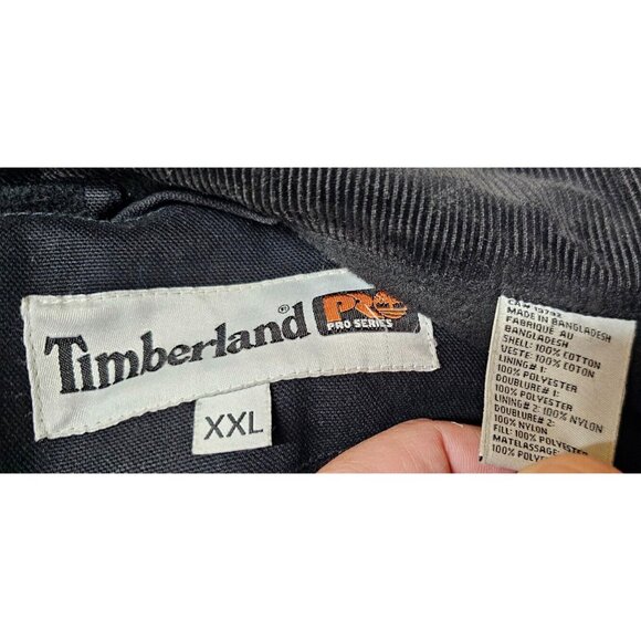 Timberland Pro Series Men XXL Black Lined Corduroy Collar Full Zip Canvas Coat - Picture 11 of 16